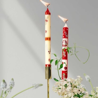 Tall Hand Painted Candles - Pair - Kimweta Design - Nobunto - Image 3