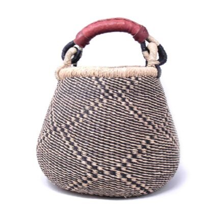 Bolga Pot Basket - Navy Neutral - Image 2