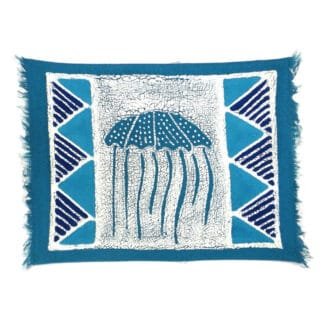 Handpainted Blue Jellyfish Batiked Placemat - Tonga Textiles