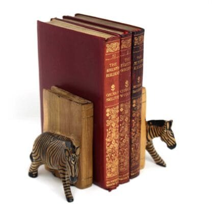 Carved Wood Zebra Book Ends, Set of 2 - Image 7