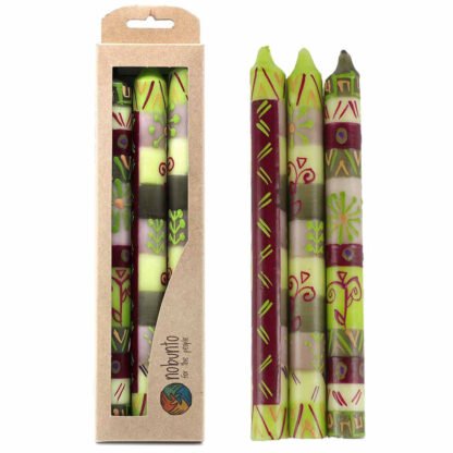 Hand Painted Candles in Kileo Design (three tapers) - Nobunto - Image 2