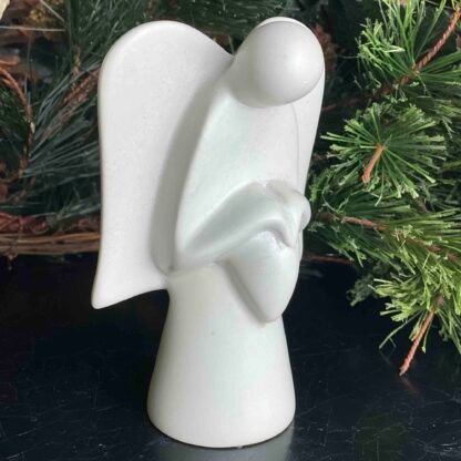 Angel Soapstone Sculpture Holding Heart - Image 6