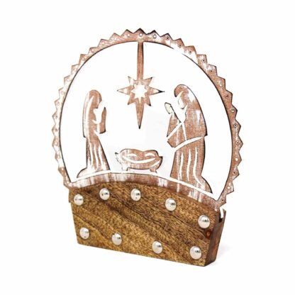 Mango Wood Tabletop Nativity Silhouette - Image 2