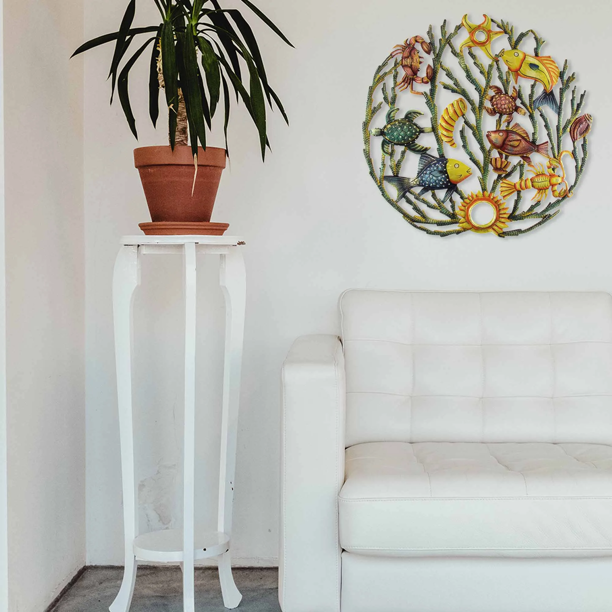 Painted Sea life Metal Wall Art - Croix des Bouquets - Image 3