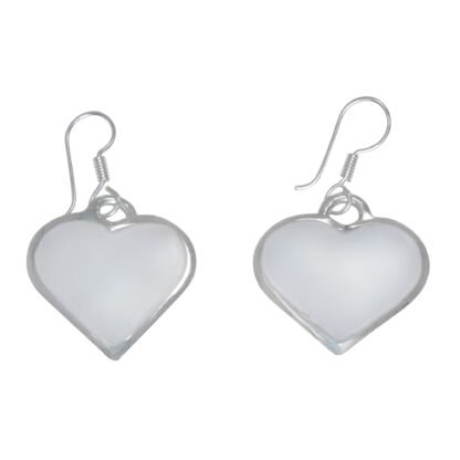 Mother of Pearl Heart Dangle Earrings - Image 3