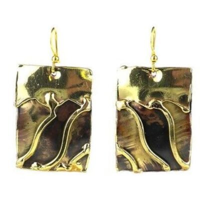 Waves Brass Earrings - Brass Images (E)