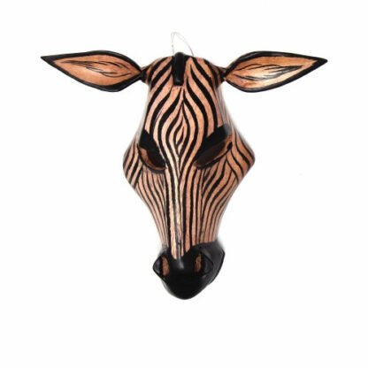 Wood Zebra Mask Wall Hanging - Image 2