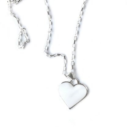 Corazon Blanco White Heart Pendant with Chain - Image 8