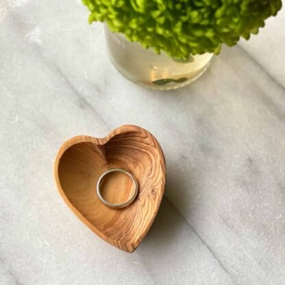 Petite Olive Wood Heart Trinket Bowls - Set of 2 - Image 4