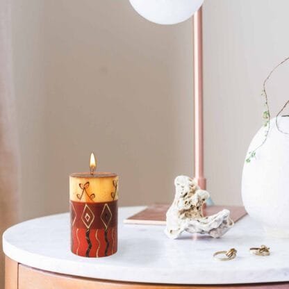 Single Boxed Hand-Painted Pillar Candle - Bongazi Design - Nobunto - Image 5
