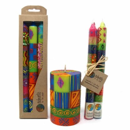 Single Boxed Hand-Painted Pillar Candle - Shahida Design - Nobunto - Image 5