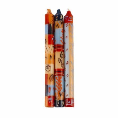 Hand Painted Candles in Uzushi Design (three tapers) - Nobunto - Image 2