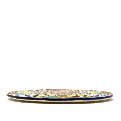 Handmade Pottery 8" Trivet or Wall Hanging, Dots & Flowers - Encantada - Image 4