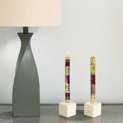 Hand Painted Candles in Kileo Design (three tapers) - Nobunto - Image 4