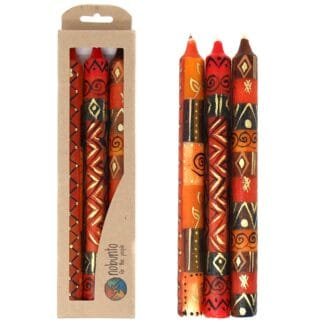 Set of Three Boxed Tall Hand-Painted Candles - Bongazi Design - Nobunto