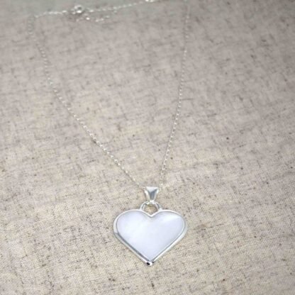 Corazon Blanco White Heart Pendant with Chain - Image 3