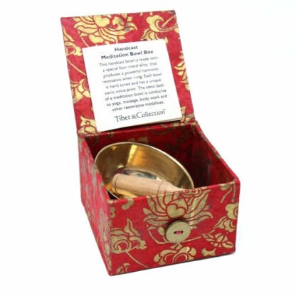 Meditation Bowl Box: 3'' Red Lotus - DZI (Meditation) - Image 2