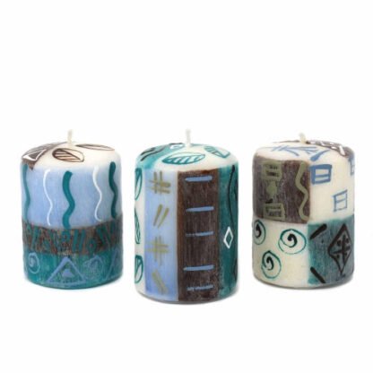 Set of Three Boxed Hand-Painted Candles - Maji Design - Nobunto - Image 3