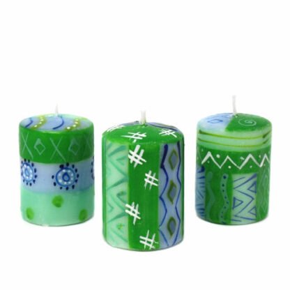 Set of Three Boxed Hand-Painted Candles Farih Design - Nobunto - Image 3