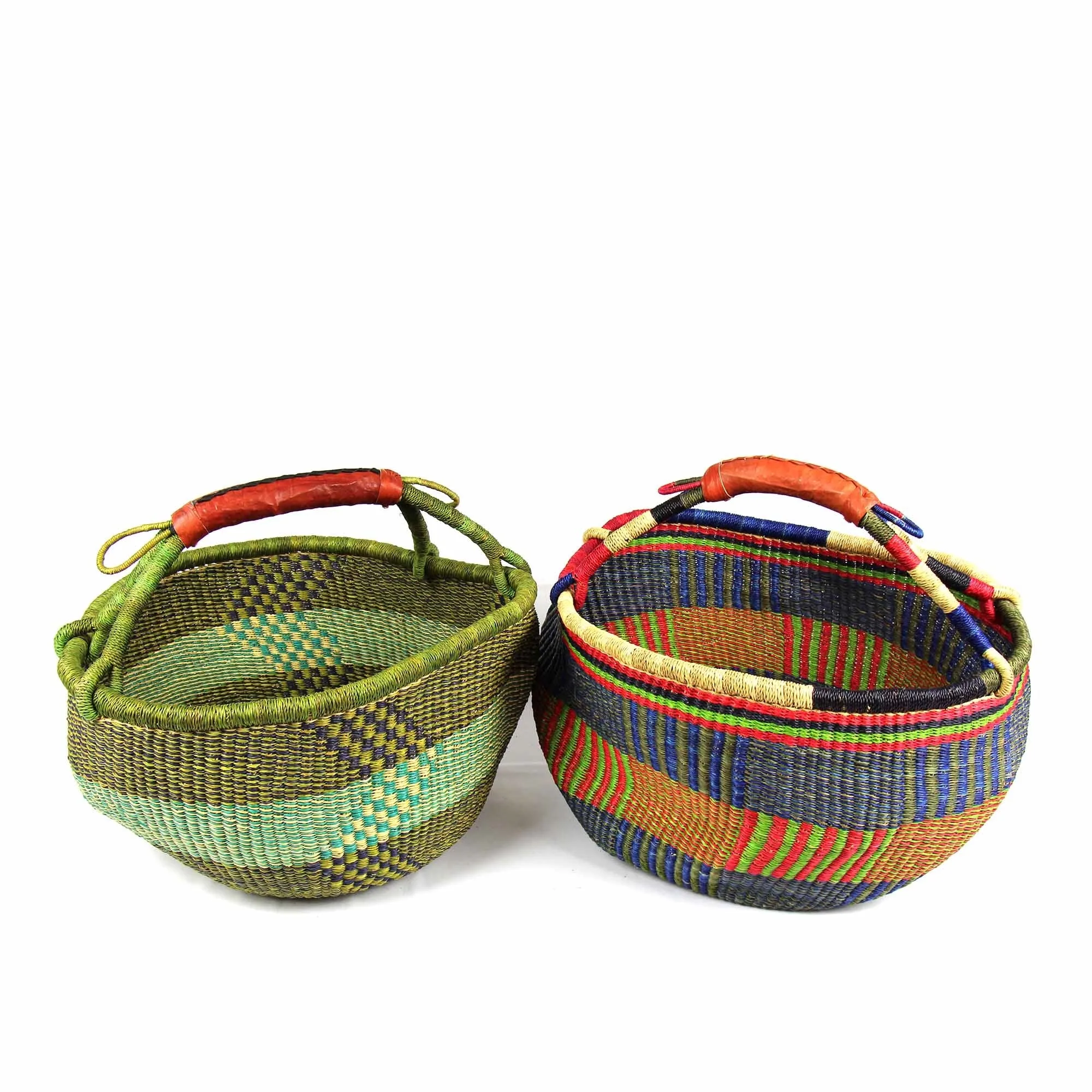 Bolga Market Basket, Large - Mixed Colors - Image 2