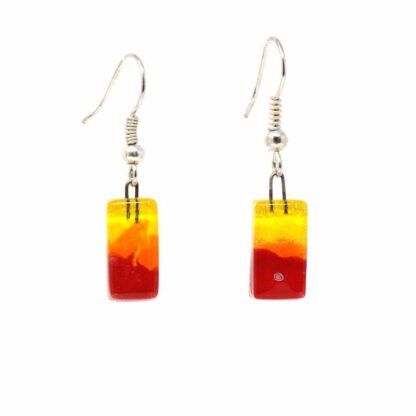 Fire Design Small Glass Earrings - Tili Glass