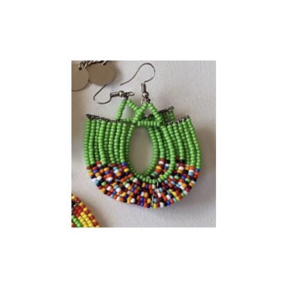 Maasai Bead Basket Dangle Earrings - Image 4