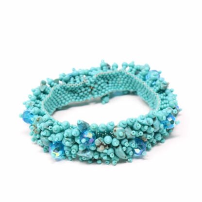 Magnetic Stone Caterpillar Bracelet Turquoise - Lucias Imports (J) - Image 3