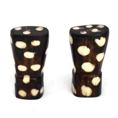 African Natural Bone Salt & Pepper Shakers, Traditional Batik Designs - Image 7