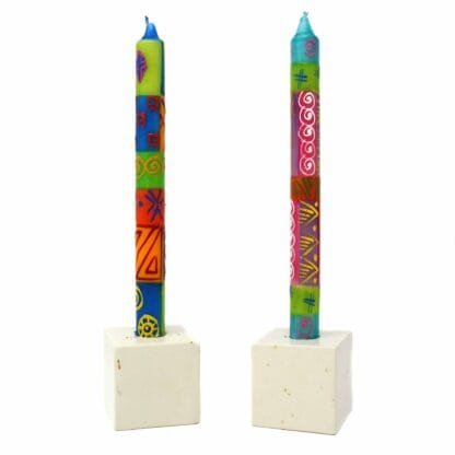 Hand-Painted Dinner Candles, Pair (Shahida Design) - Image 4