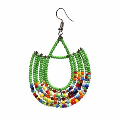 Maasai Bead Basket Dangle Earrings - Image 3