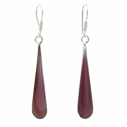 Pink Clam Shell Elongated Teardrop Earrings - Image 3