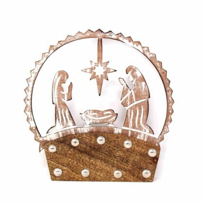 Mango Wood Tabletop Nativity Silhouette - Image 4