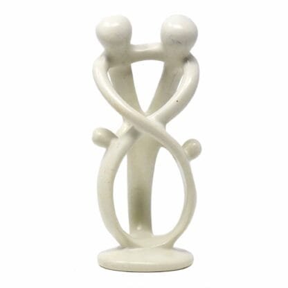 Natural 8-inch Tall Soapstone Family Sculpture - 2 Parents 2 Children - Smolart - Image 2