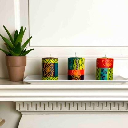 Set of Three Boxed Hand-Painted Candles - Matuko Design - Nobunto - Image 4