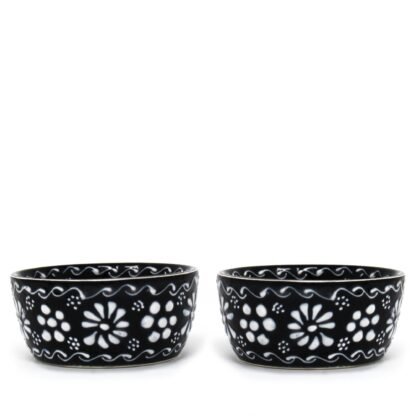 Set of 2 Encantada Handmade Pottery Appetizer & Dip Bowl, Ink - Image 3