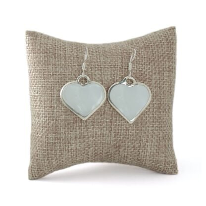 Mother of Pearl Heart Dangle Earrings - Image 2