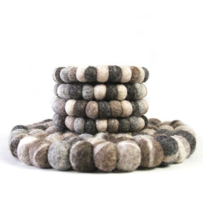 Hand Crafted Felt from Nepal: Trivet, Tie Dye Grey - Global Groove (T) - Image 3