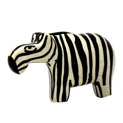 Zebra Soapstone Sculptures, Set of 2 - Image 2