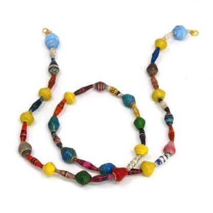Face Mask/Eyeglass Paper Bead Chain, Colorful Mixed Shapes - Image 8