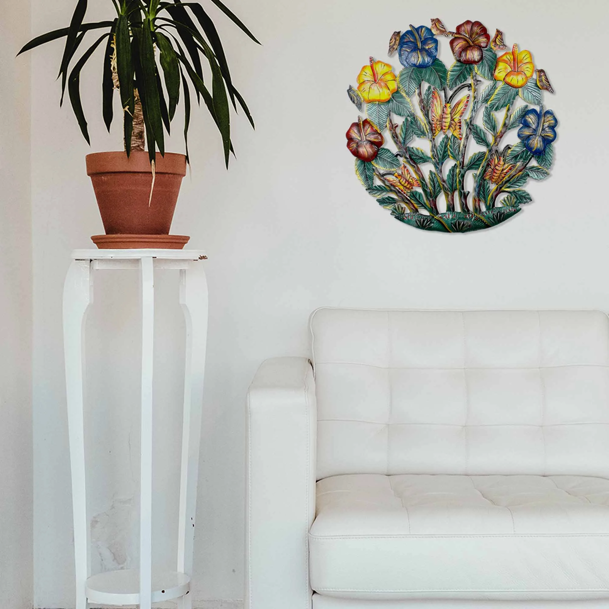 Painted Flower Garden Metal Wall Art - Croix des Bouquets - Image 2