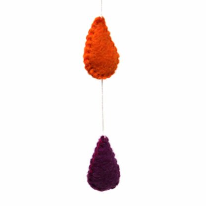 Rainbow Raindrops Felt Mobile Hanging Room Decor - Image 4