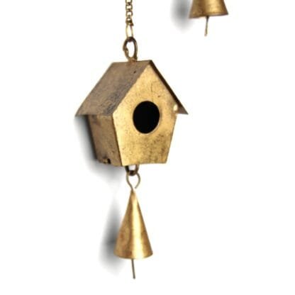 Handcrafted Bird Chime, Recycled Iron and Glass Beads - Image 7