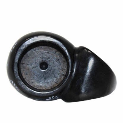 Elephant Soapstone Tea Light - Black Finish with Etch Design - Image 6