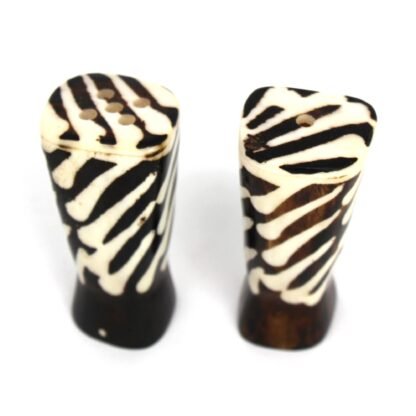 African Natural Bone Salt & Pepper Shakers, Traditional Batik Designs - Image 9