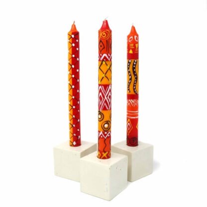 Set of Three Boxed Tall Hand-Painted Candles - Zahabu Design - Nobunto - Image 3