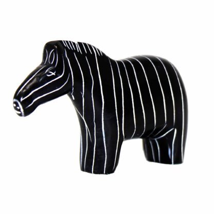 Zebra Soapstone Sculptures, Set of 2 - Image 3