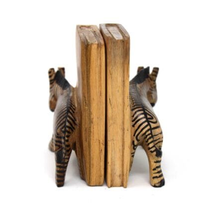Carved Wood Zebra Book Ends, Set of 2 - Image 8