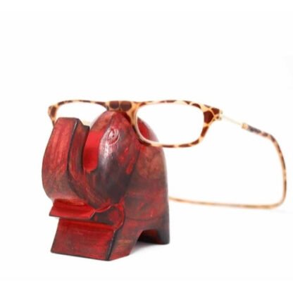 Elephant Eyeglass Stand in Red Wash - Image 9