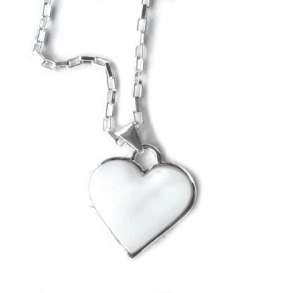 Corazon Blanco White Heart Pendant with Chain - Image 7