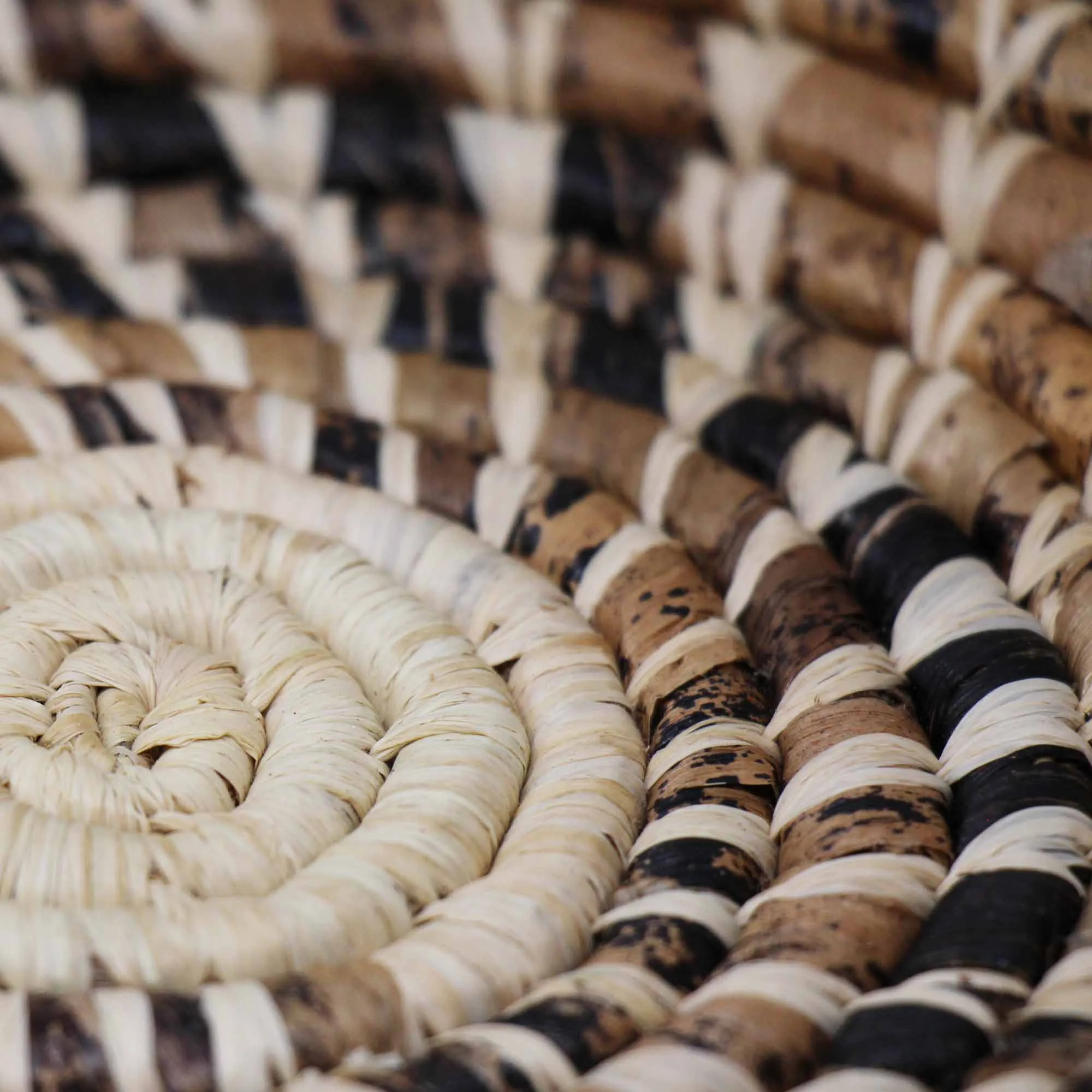 Woven Sisal Basket, Wheat Stalk Spirals In Natural - Image 5